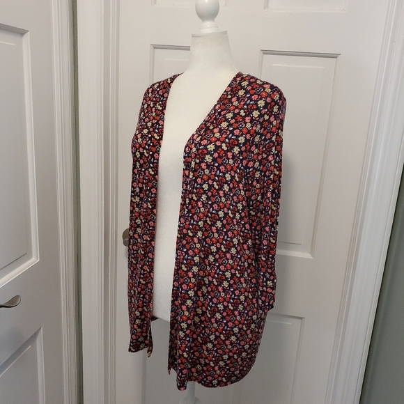 Lane Bryant Floral Print Open Front Knit Cardigan Size 14/16, Soft, Lightweight - Picture 7 of 14